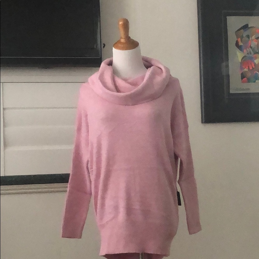 Soft Pink Off the Shoulder/Cowl Neck Sweater - Picture 3 of 4